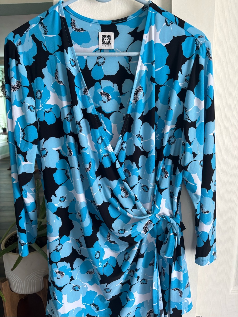 Women’s Blue Floral Wrap Tunic — Blue Floral